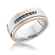 Gold Inlay Diamond Channel Band